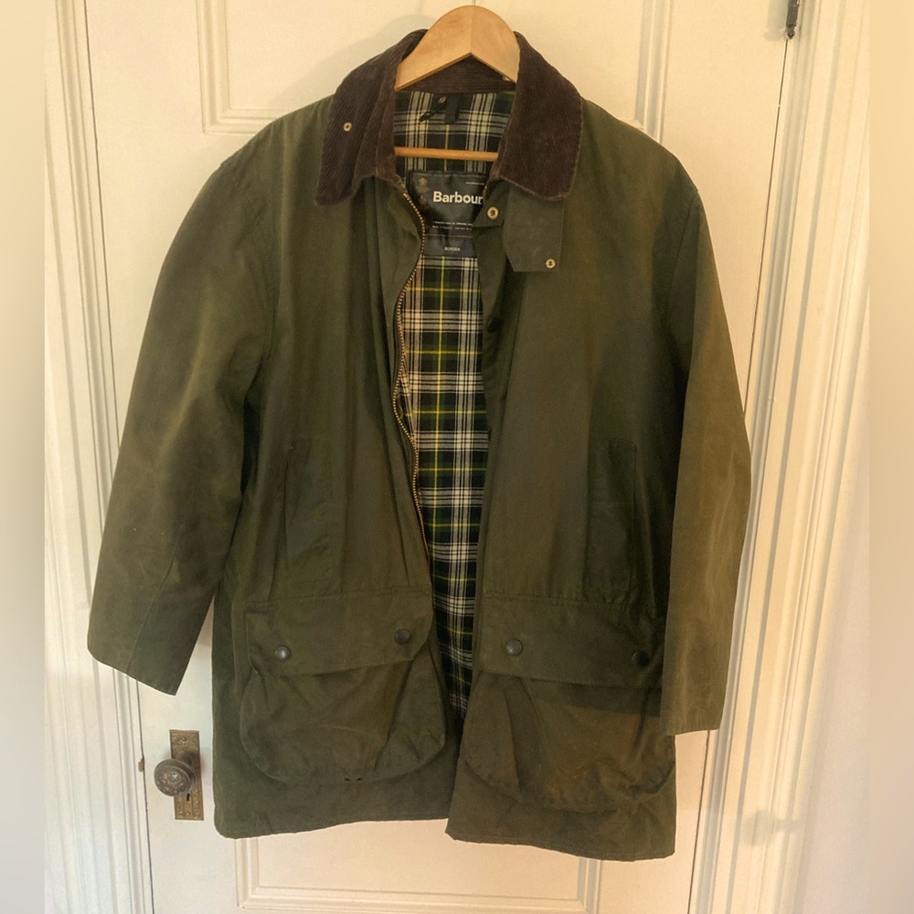 Barbour Men’s Border Jacket Size 44 waxed cotton Classic lightly worn